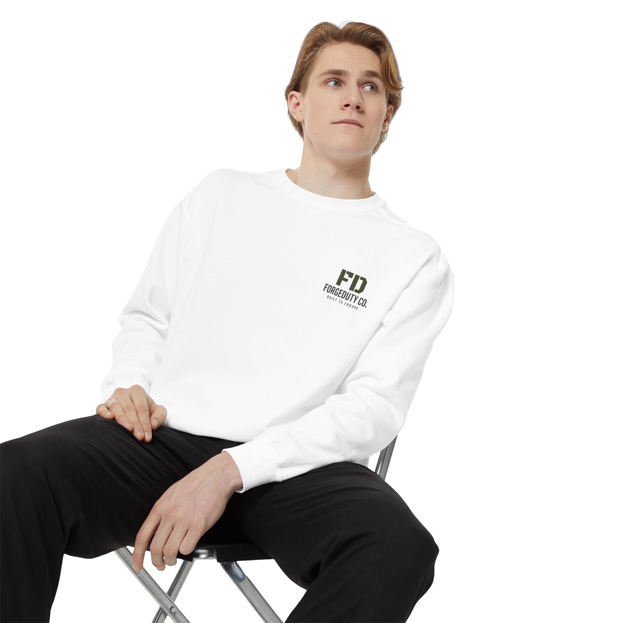 FD Forestry Co. logo Sweatshirt | Minimal Pocket Chest Graphic