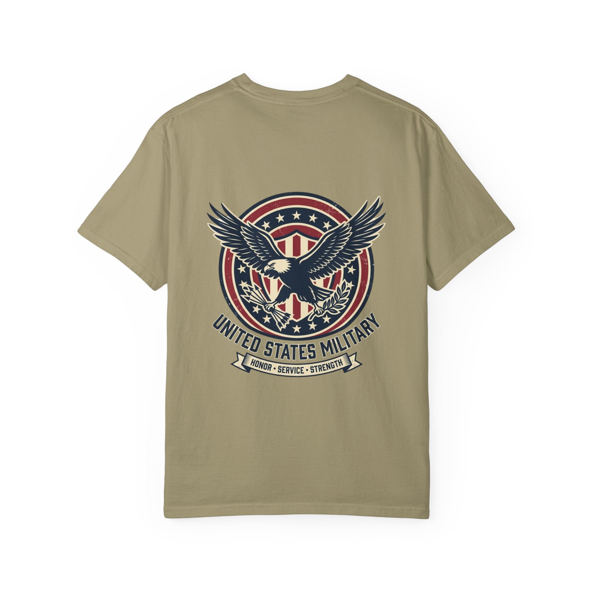 United States Military Eagle Crest T-Shirt | American Flag Shield