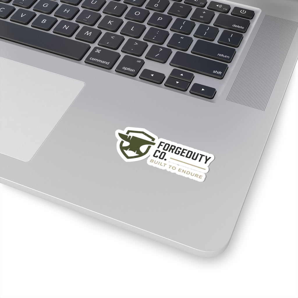 Forgeduty Co. logo Kiss-Cut Sticker | Built to Endure laptop decal