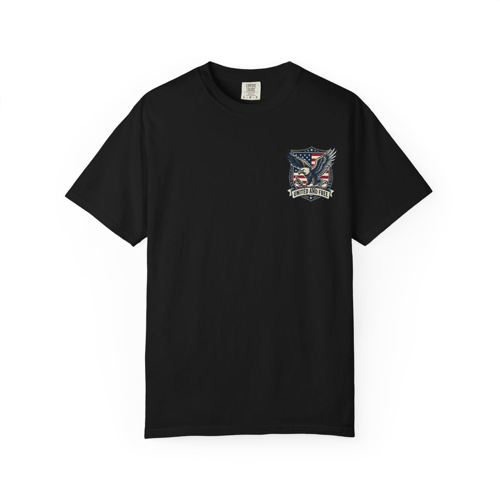 United States Military Eagle Crest T-Shirt | American Flag Shield