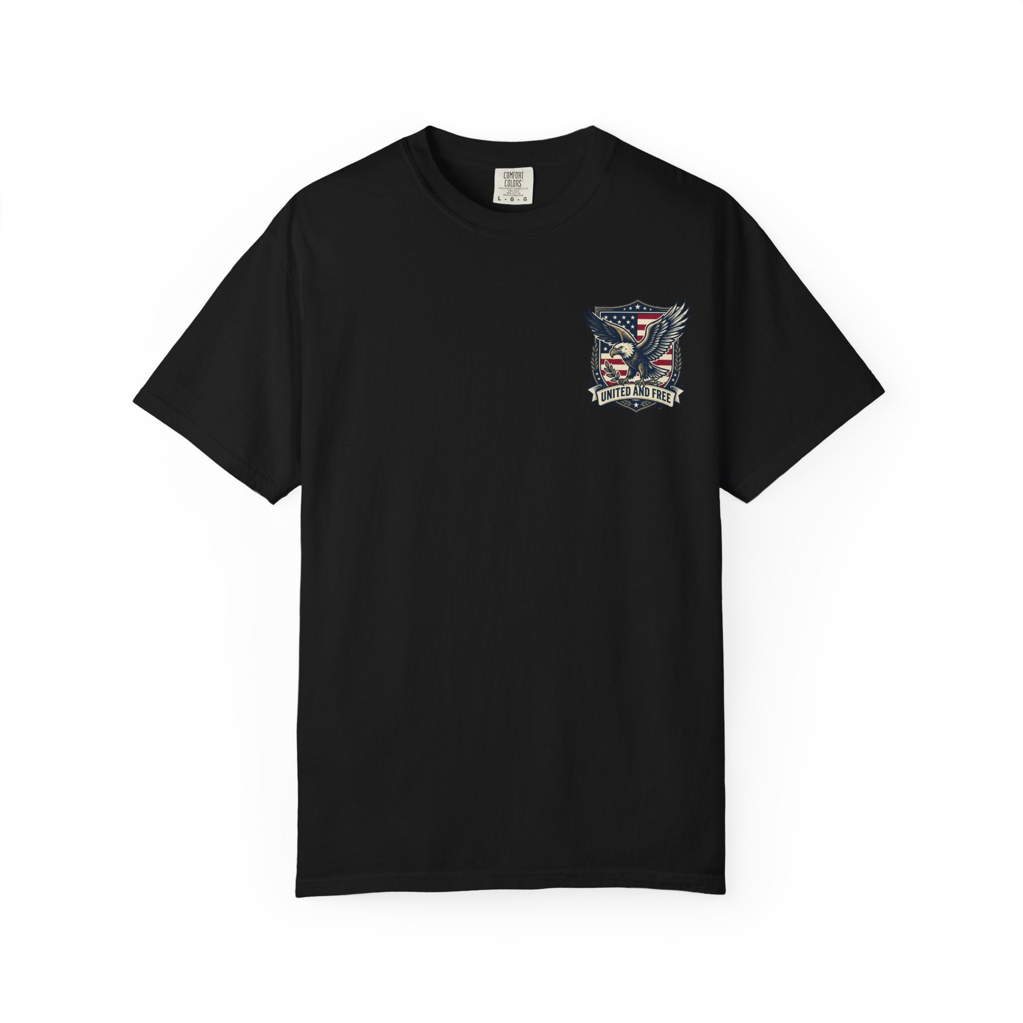 United States Military Eagle Crest T-Shirt | American Flag Shield