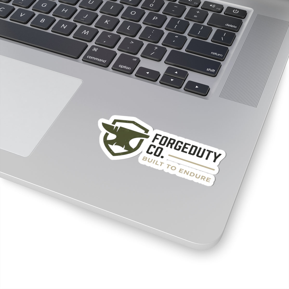 Forgeduty Co. logo Kiss-Cut Sticker | Built to Endure laptop decal