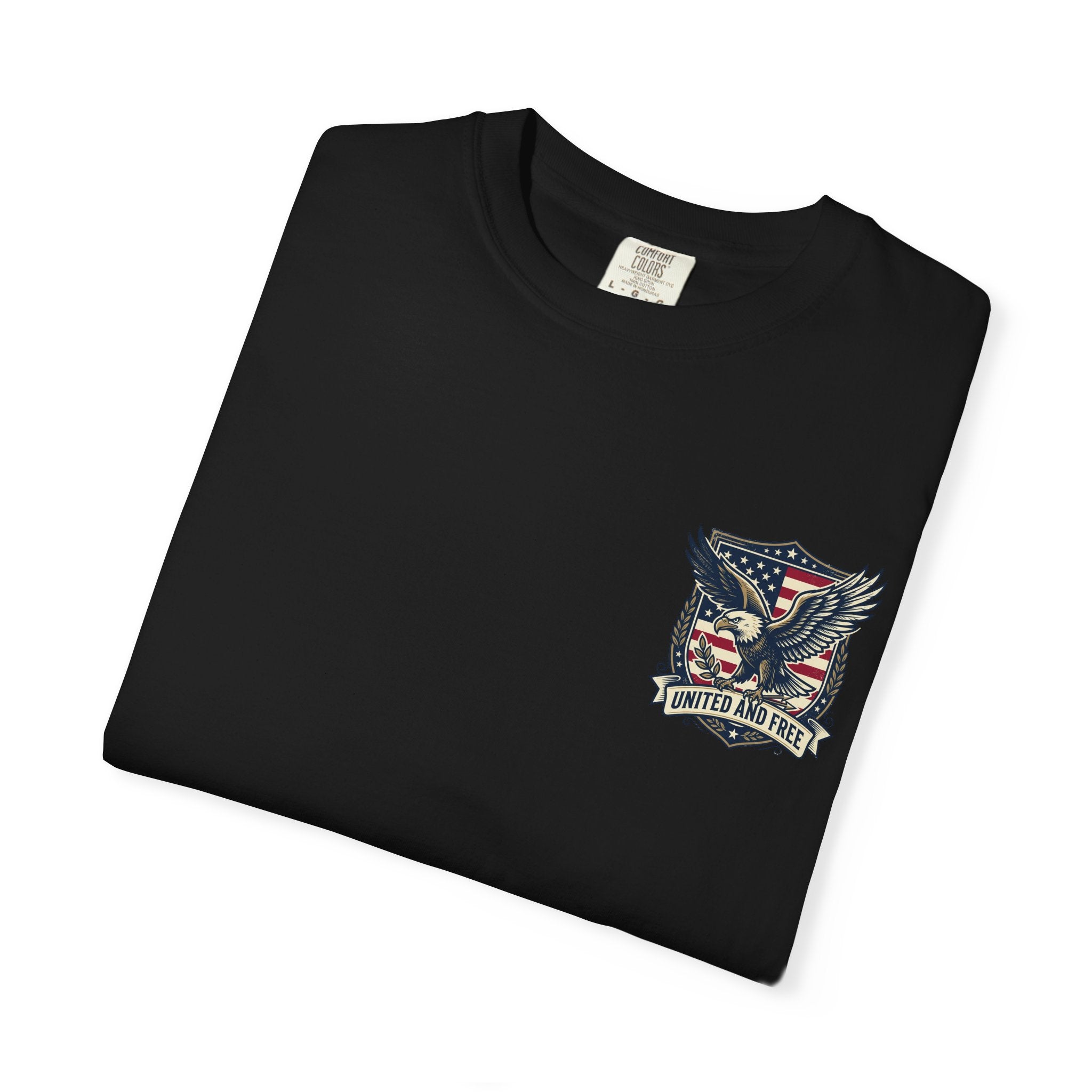 United States Military Eagle Crest T-Shirt | American Flag Shield