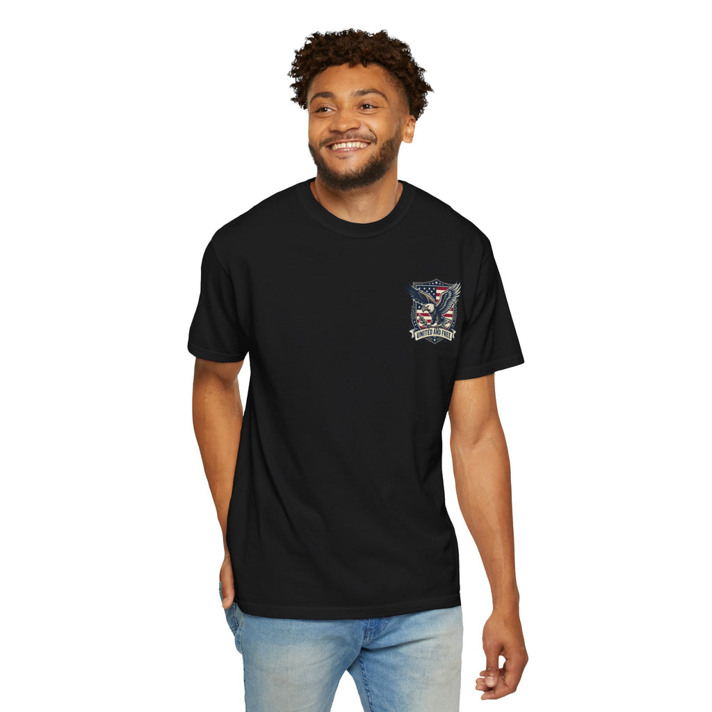 United States Military Eagle Crest T-Shirt | American Flag Shield
