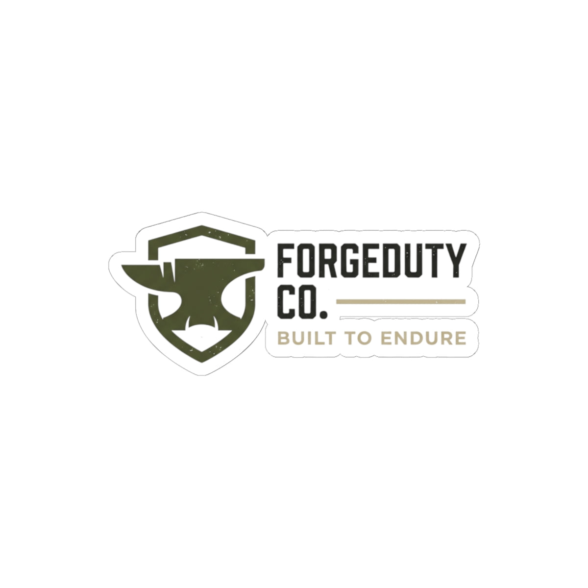 Forgeduty Co. logo Kiss-Cut Sticker | Built to Endure laptop decal