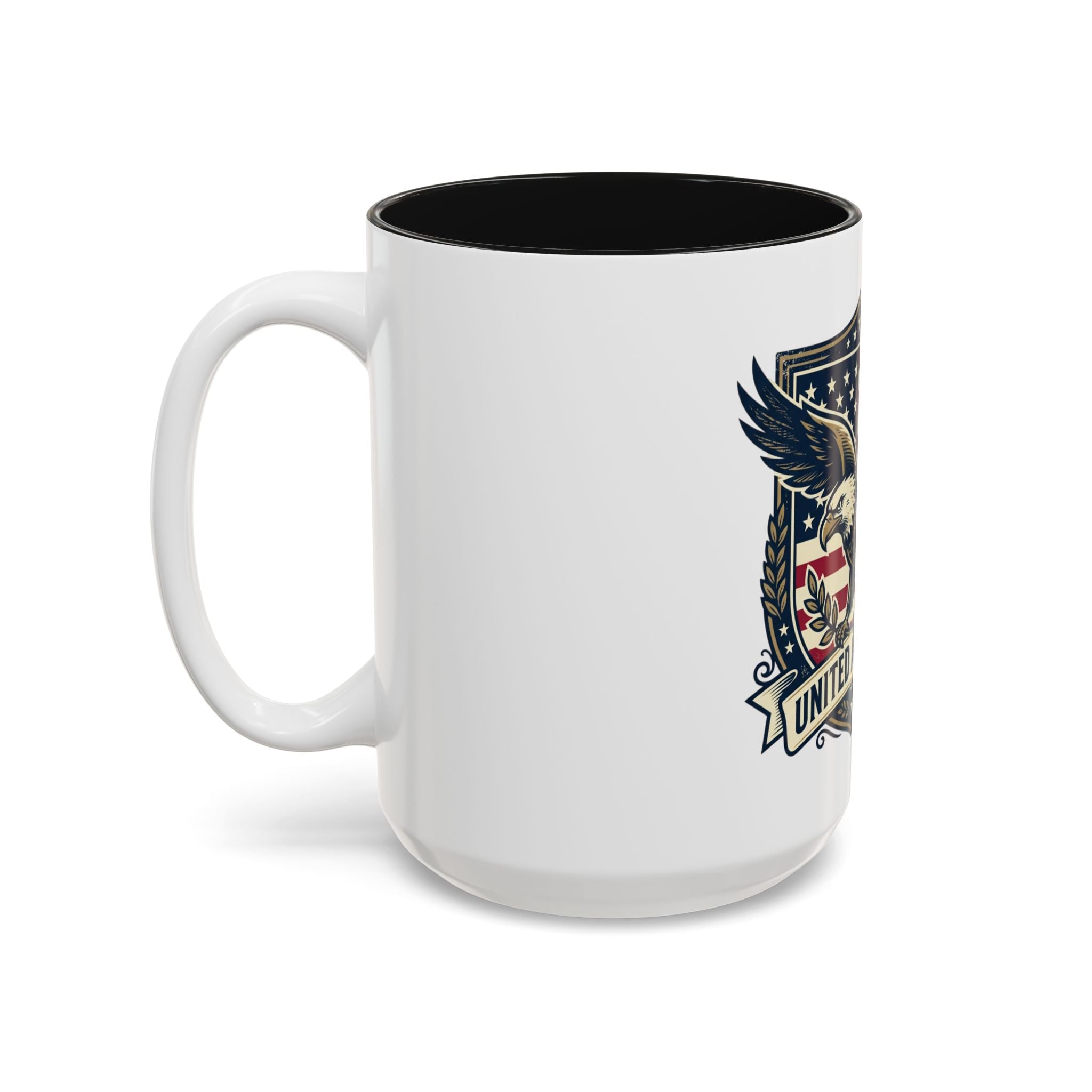 United and Free Eagle Mug Patriotic Two-Tone Accent Coffee Cup (11oz, 15oz)