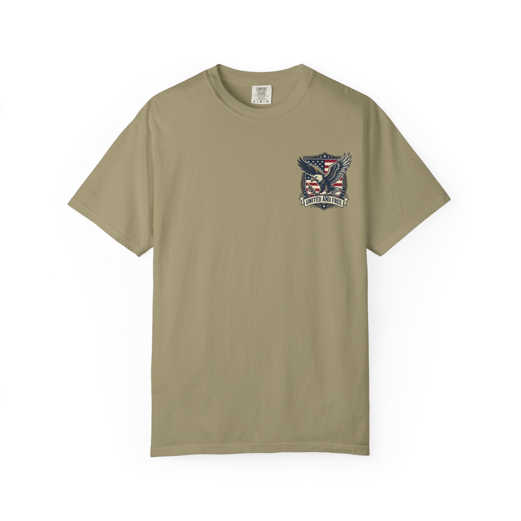 United States Military Eagle Crest T-Shirt | American Flag Shield