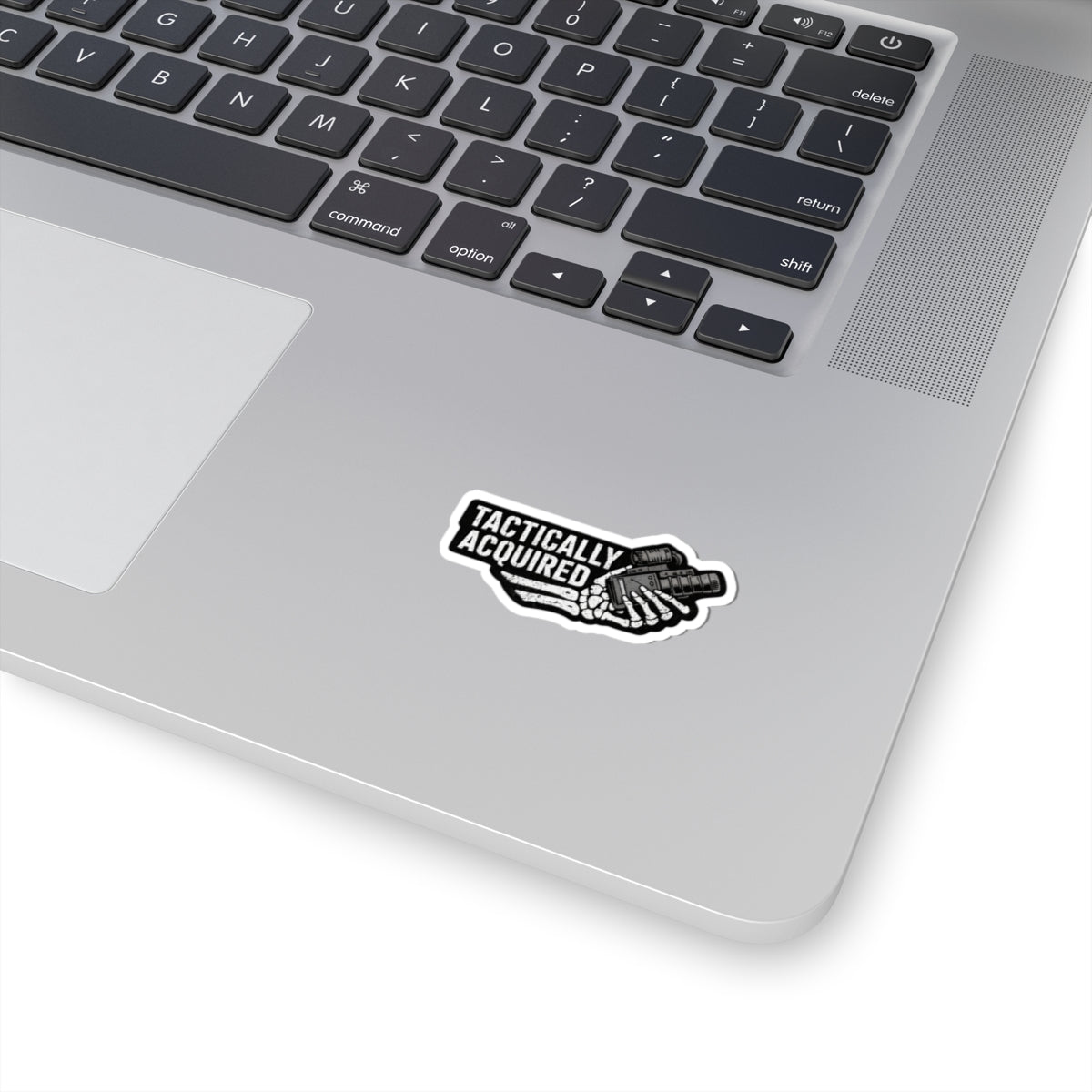 Tactically Acquired Sticker Skeleton Hand Holding Gear Kiss-Cut Decal