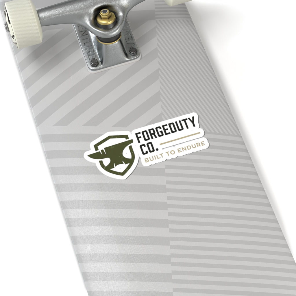 Forgeduty Co. logo Kiss-Cut Sticker | Built to Endure laptop decal