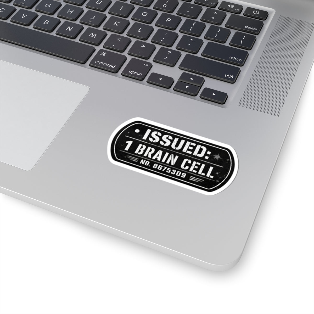 Issued: 1 Brain Cell Sticker  Funny Vintage Badge Kiss-Cut Vinyl Sticker
