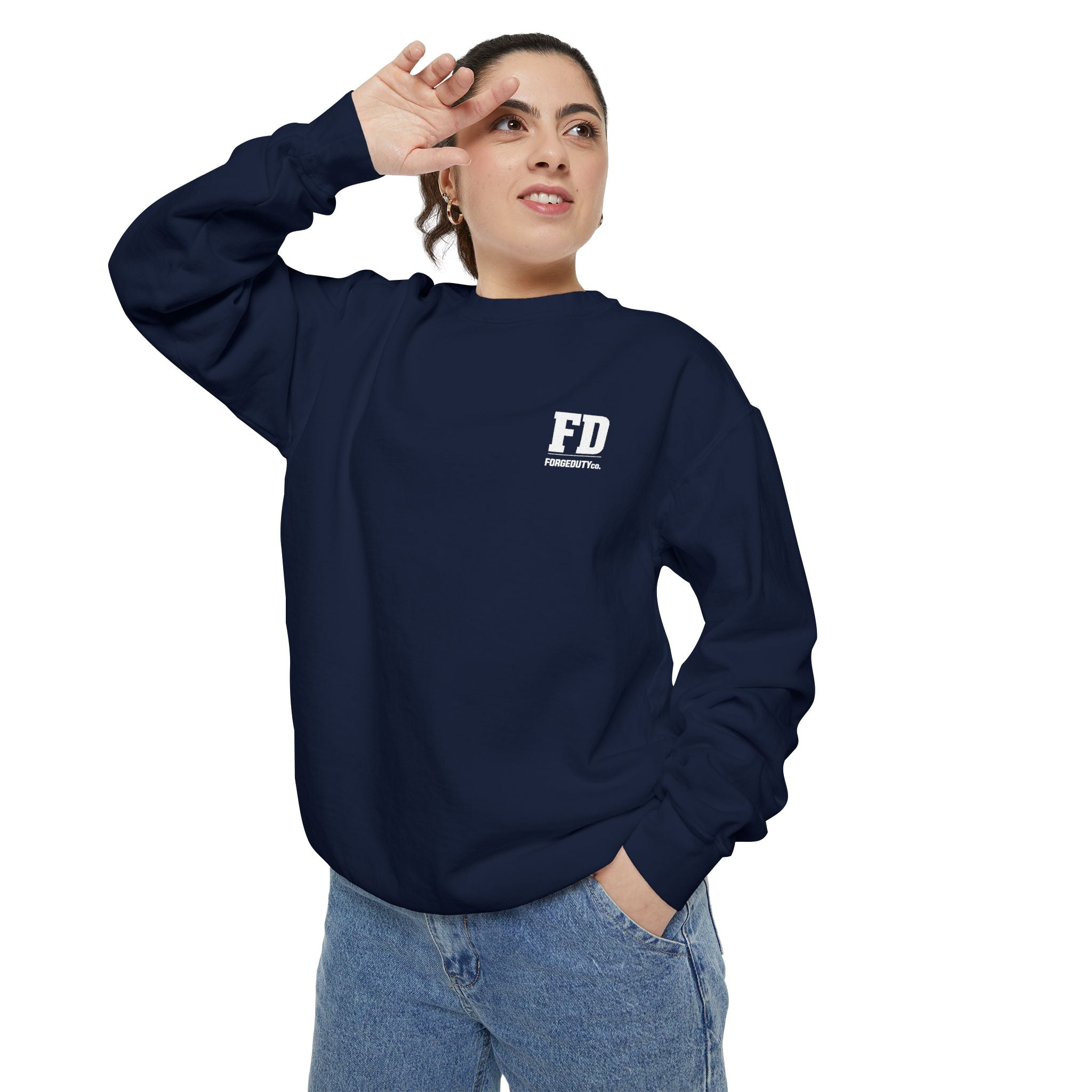 FD Forestry Co. logo Sweatshirt | Minimal Pocket Chest Graphic