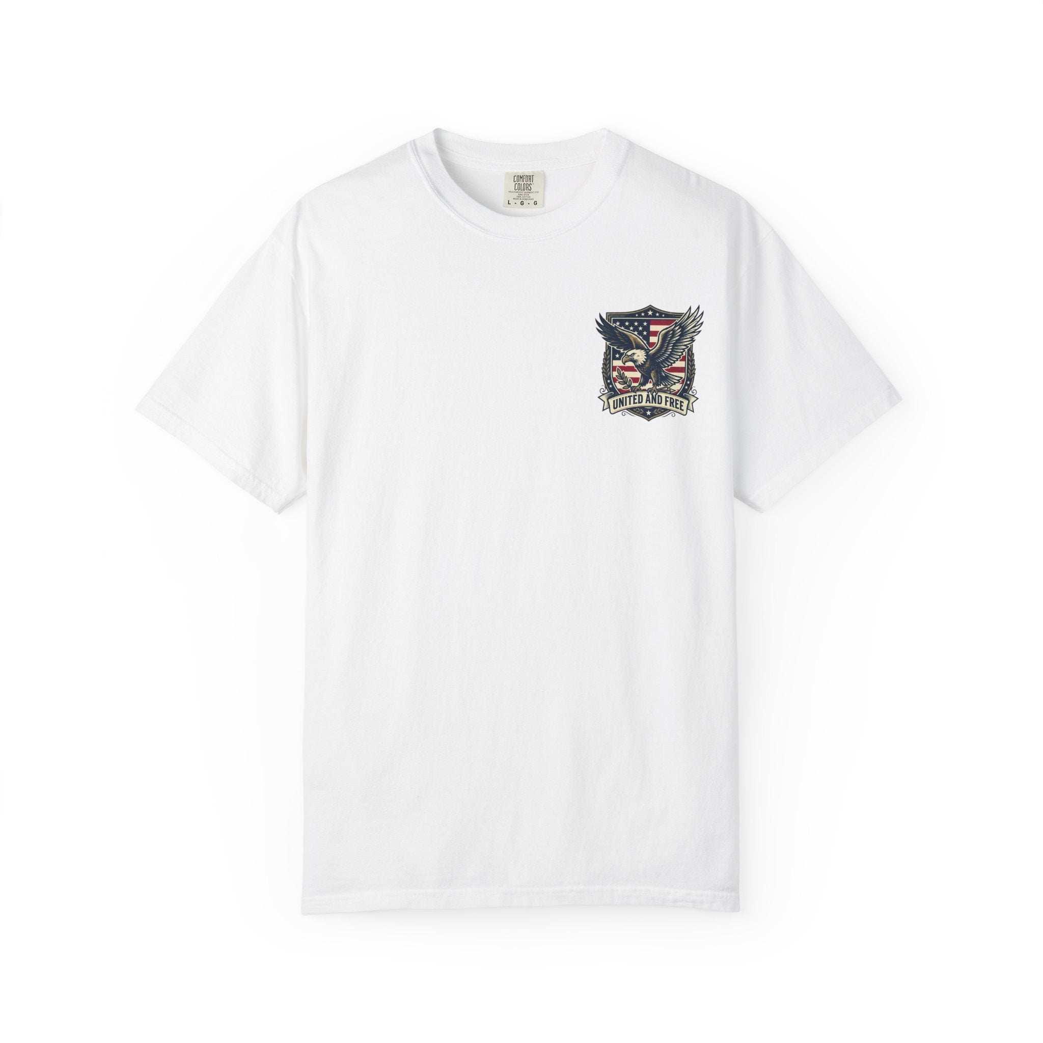 United States Military Eagle Crest T-Shirt | American Flag Shield