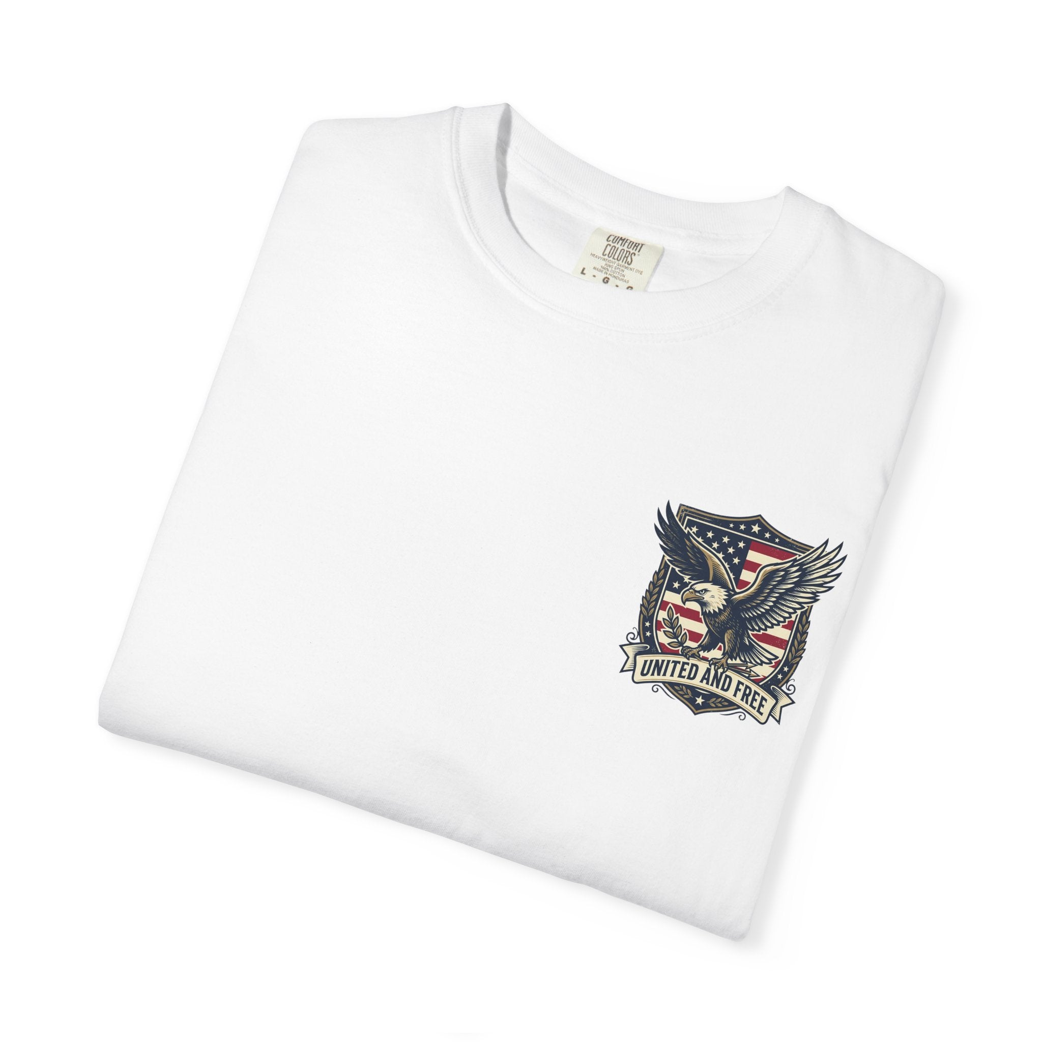 United States Military Eagle Crest T-Shirt | American Flag Shield