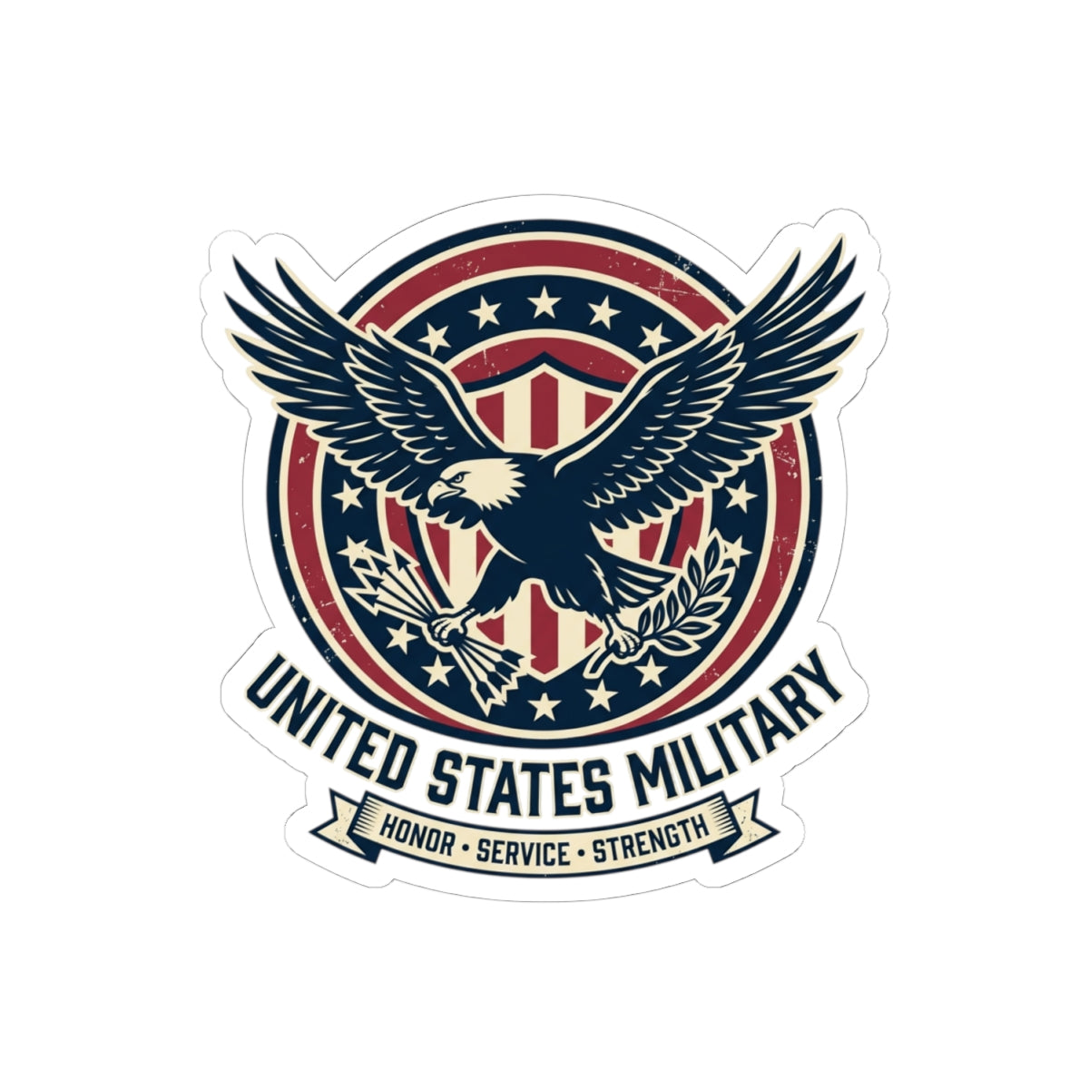 United States Military Eagle Kiss-Cut Sticker | Patriotic Emblem