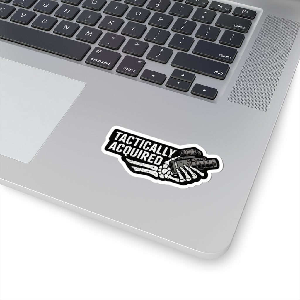 Tactically Acquired Sticker Skeleton Hand Holding Gear Kiss-Cut Decal
