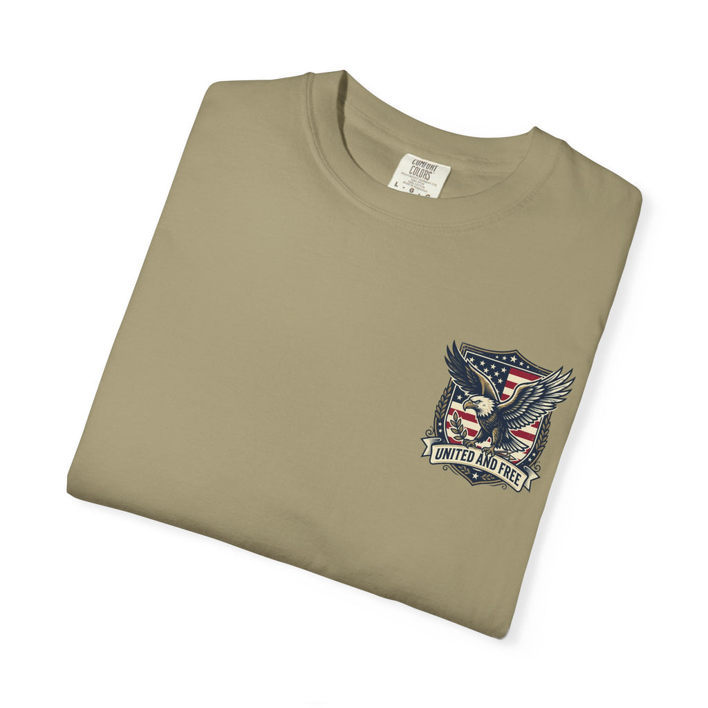 United States Military Eagle Crest T-Shirt | American Flag Shield