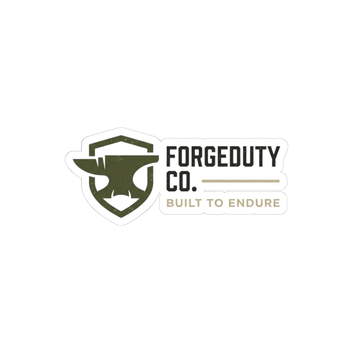Forgeduty Co. logo Kiss-Cut Sticker | Built to Endure laptop decal